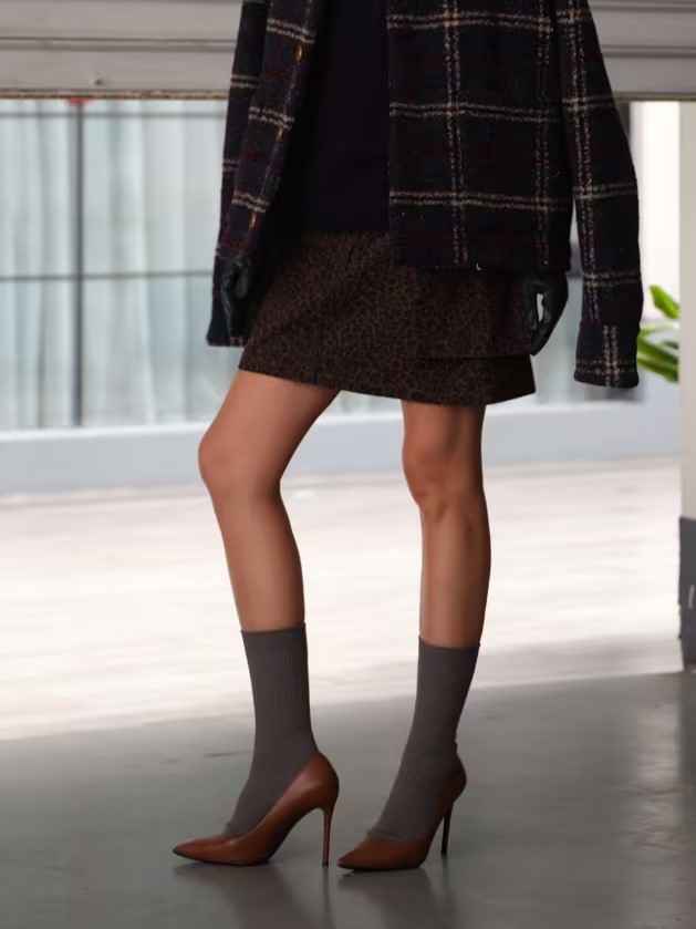 CōEMES  设计师品牌 24冬豹纹短裙