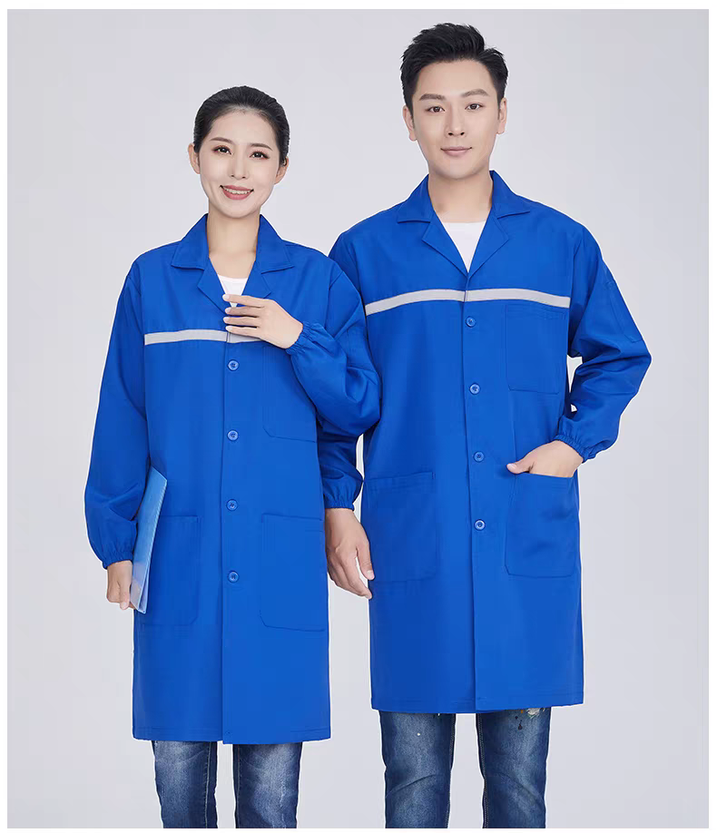 大褂工作服帆布耐脏加厚反光条劳保服长款罩衣仓库搬运定制logo