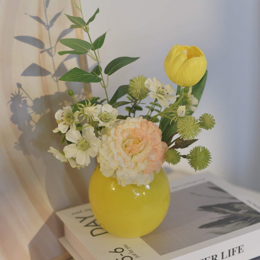 《新生》原创手工插花艺假花简约仿真花家居摆设餐桌装饰花摆件风格