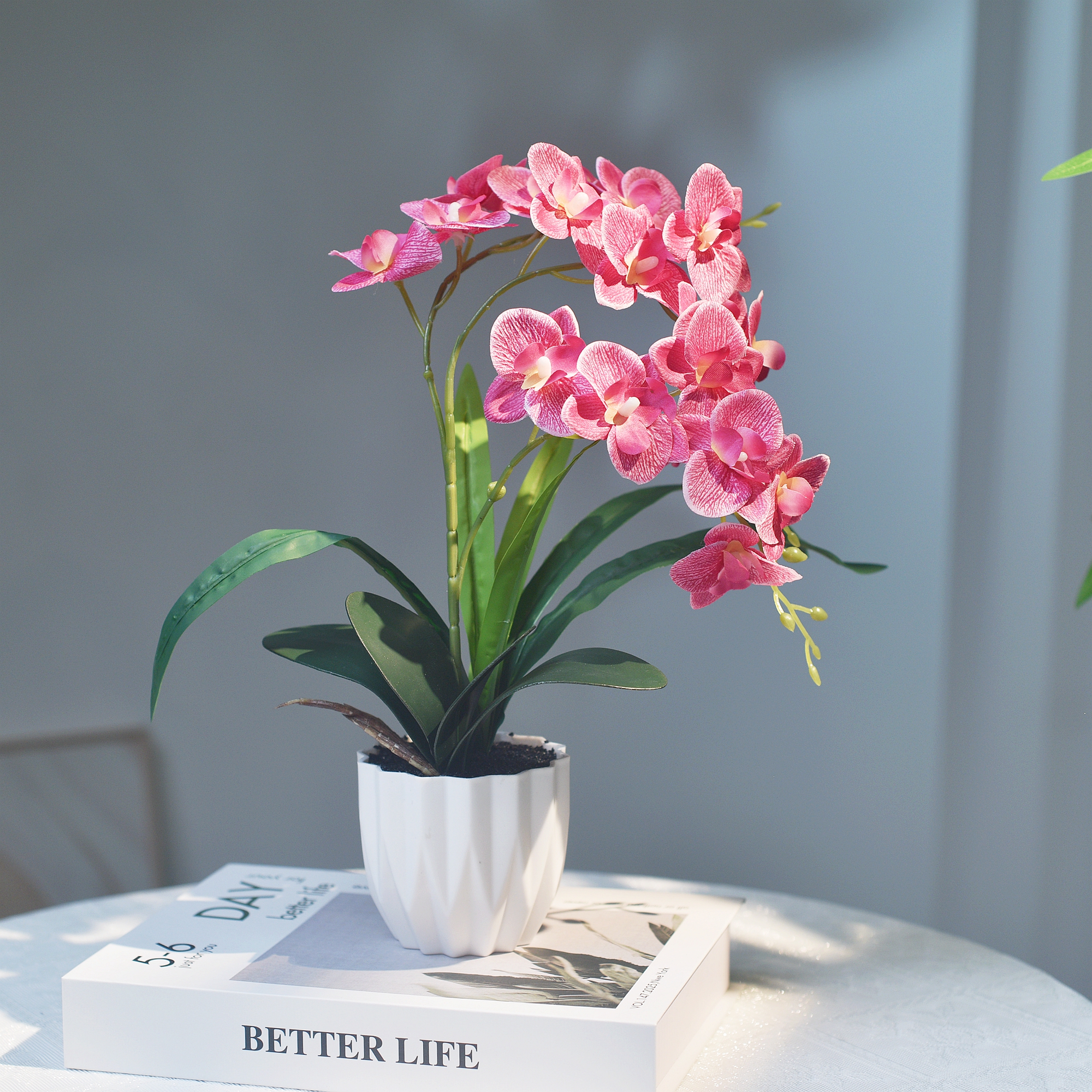 **《3叉蝴蝶兰》中式插花艺假花仿真花客厅摆设餐桌装饰室内花道具