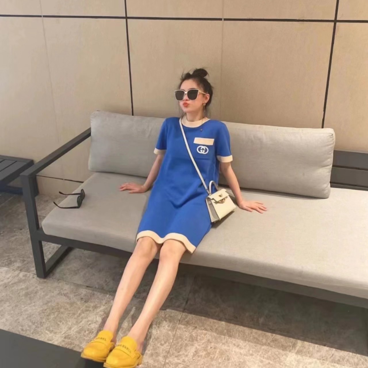 未使用 GUCCI/古驰 羊毛互扣式双G连衣裙XXS/M