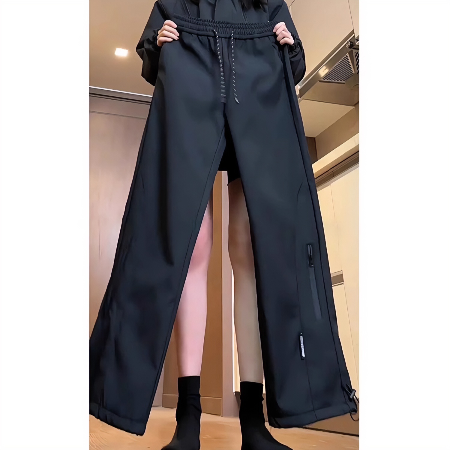 美式机能直筒冲锋裤男款秋冬加绒加厚工装裤子防水防风户外登山裤