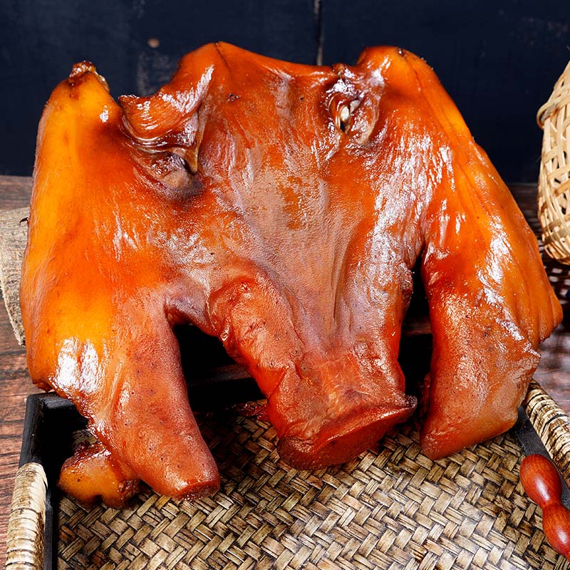 【四斤装】食用传统古法直播现称现选腊猪脸熏制下酒菜柴火烟熏头皮