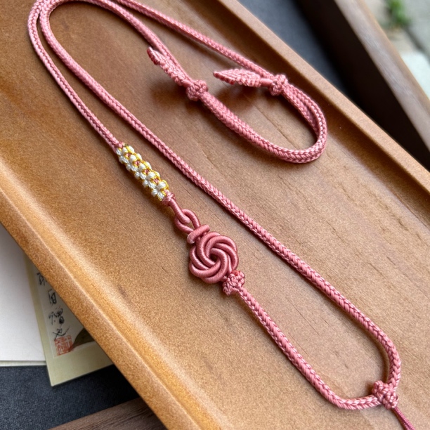 纯手工八股编织高货吊坠绳股线编织挂坠绳长短可调节女款