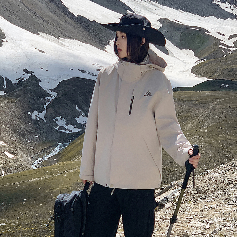 2024年冬季户外棉服男女韩版宽松休闲一体棉情侣连帽滑雪棉衣外套