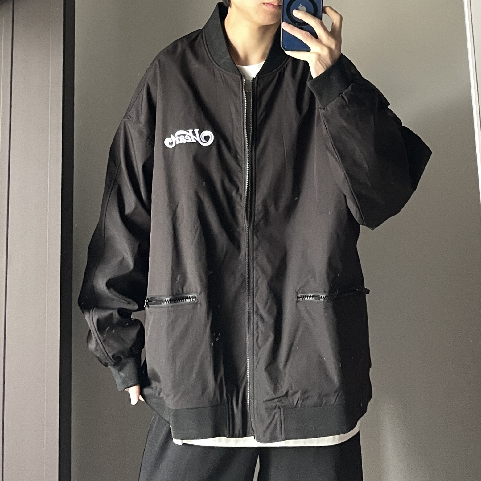 Jimei·美式复古飞行员夹克刺绣棒球服外套·【推荐款】