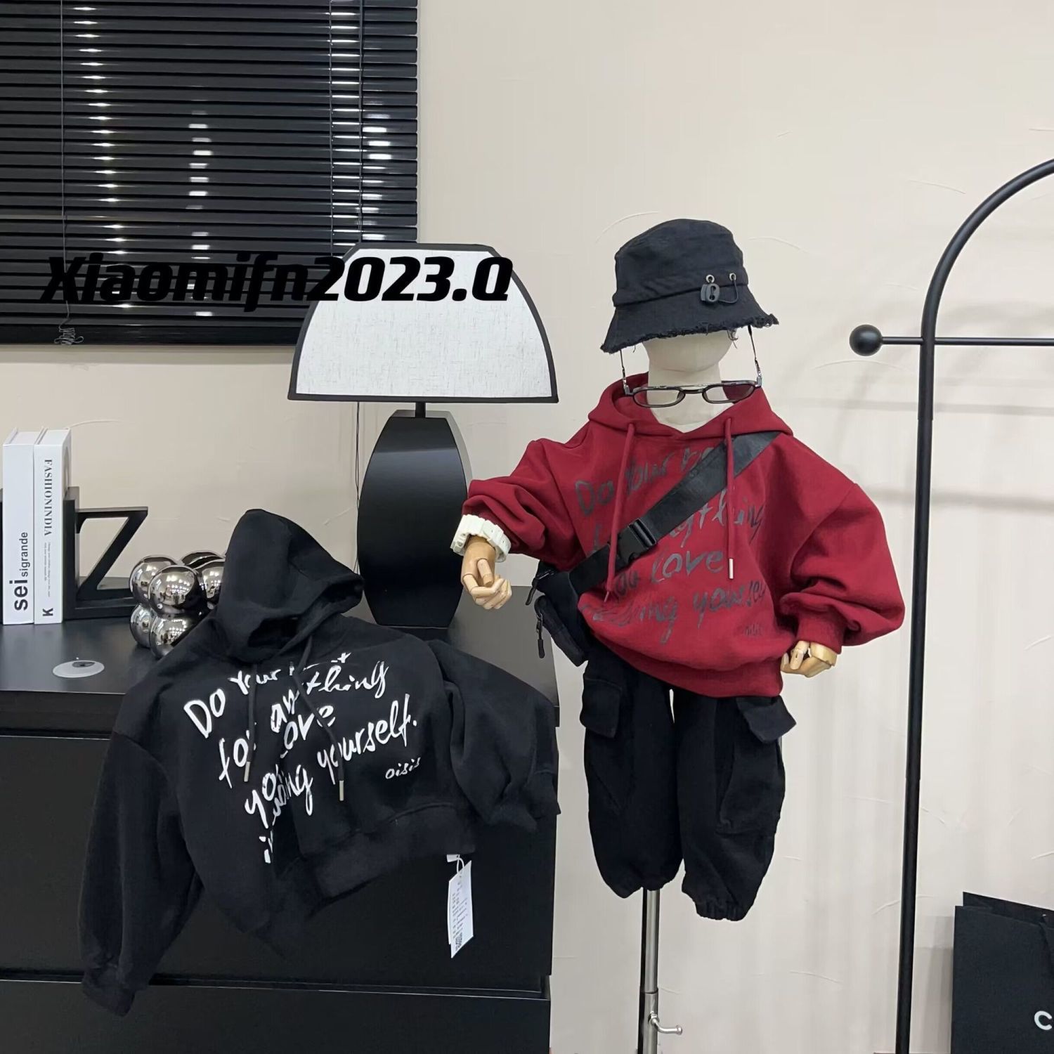 巴拉男童连帽卫衣2023秋季新款儿童韩版字母印花中小童休闲百搭上