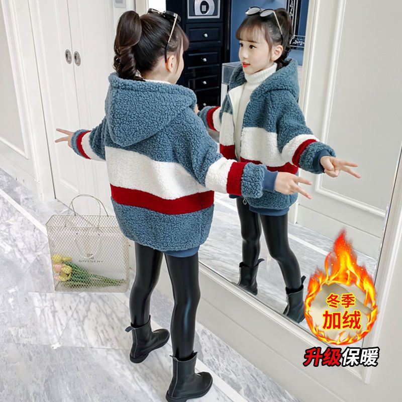 巴拉女童加绒卫衣加厚秋冬2023年秋季新款潮洋气儿童上衣大童12-1
