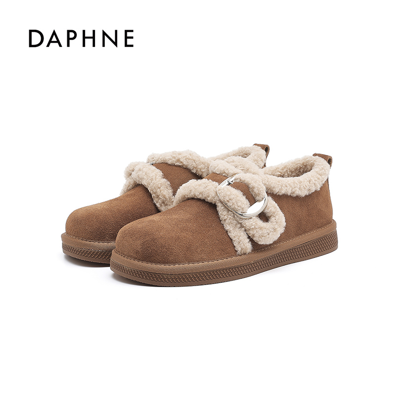 Daphne/达芙妮加绒保暖雪地靴2026冬季新款休闲时尚百搭雪地女靴