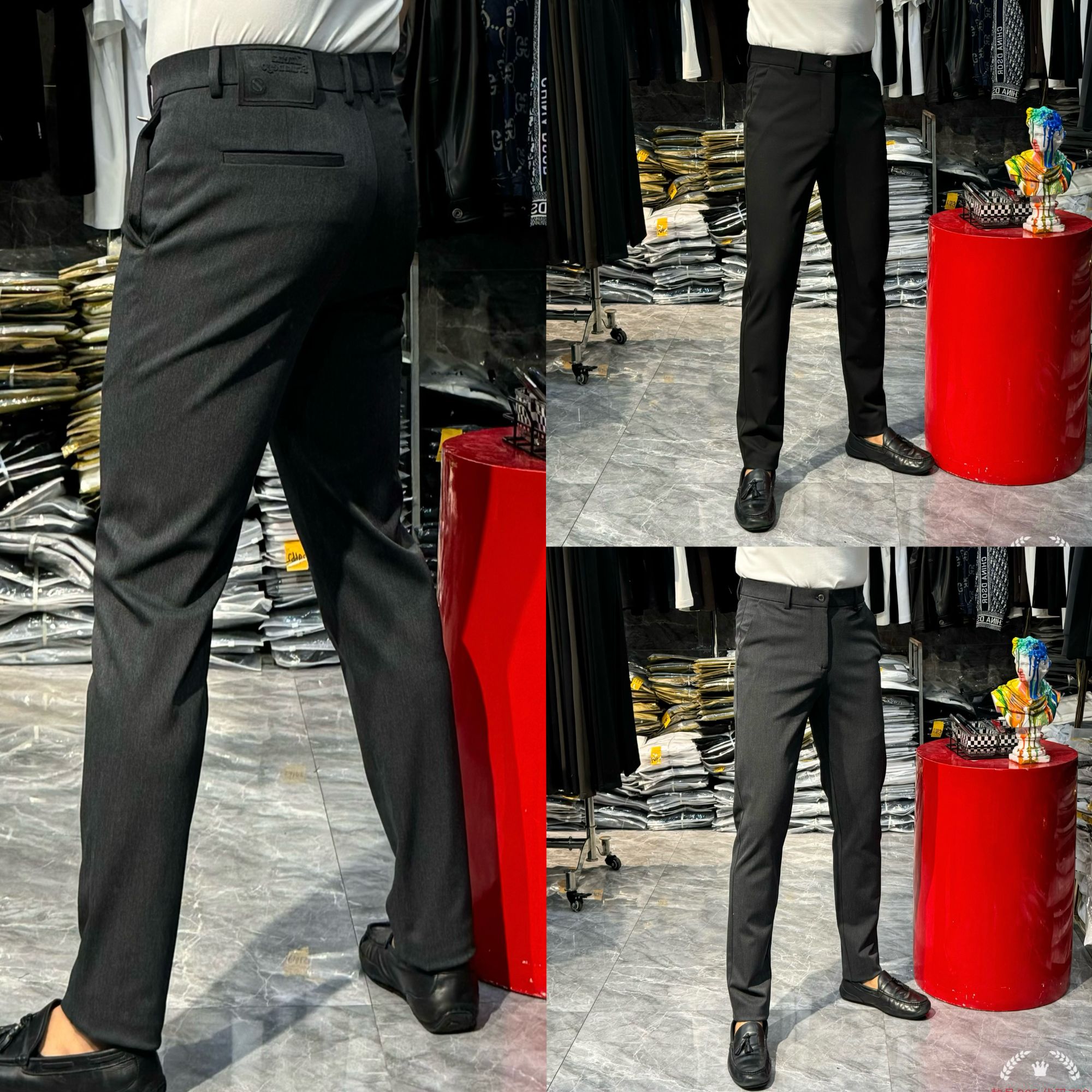 3B059  欧货轻奢级别绵羊毛舒适休闲男裤男士弹力百搭冬季小脚裤