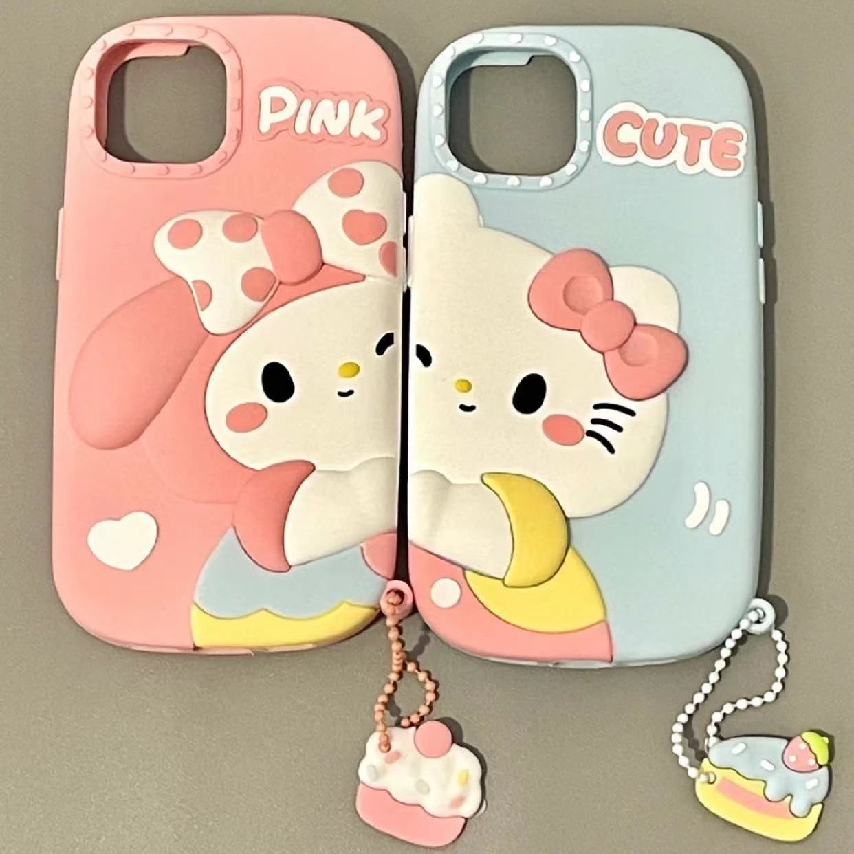 ins凯蒂猫美乐蒂适用14promax手机壳13pro新款iPhone12苹果11软壳