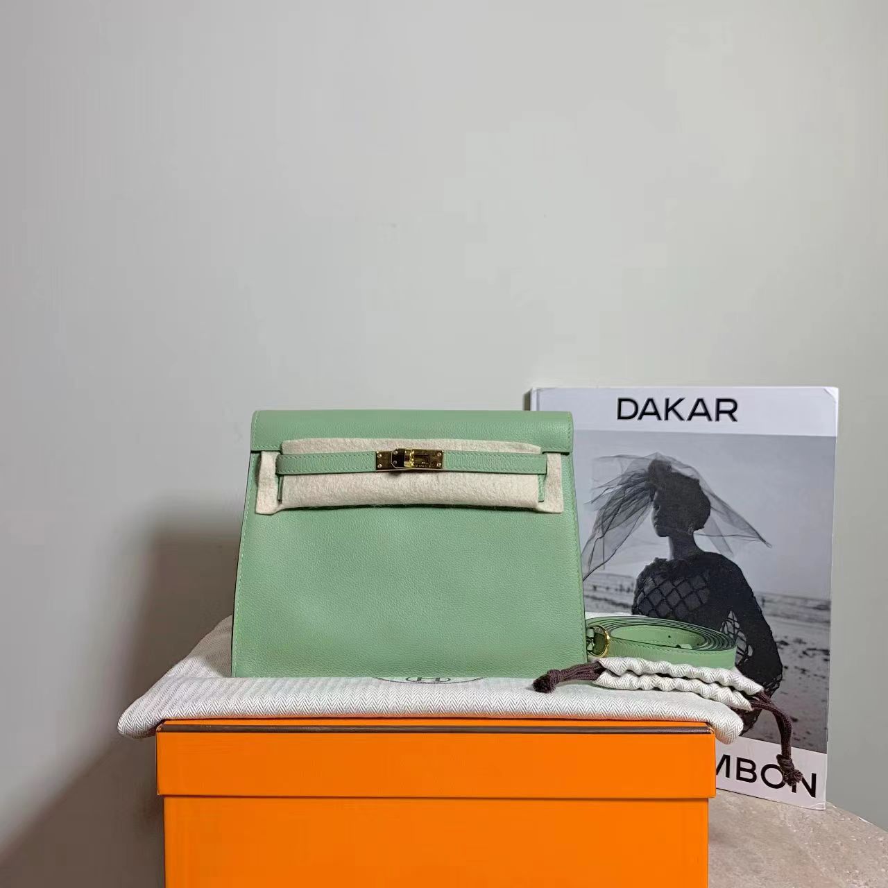 99新 Hermes/爱马仕  壹臻中古/牛油果绿Kelly danseY刻60562232