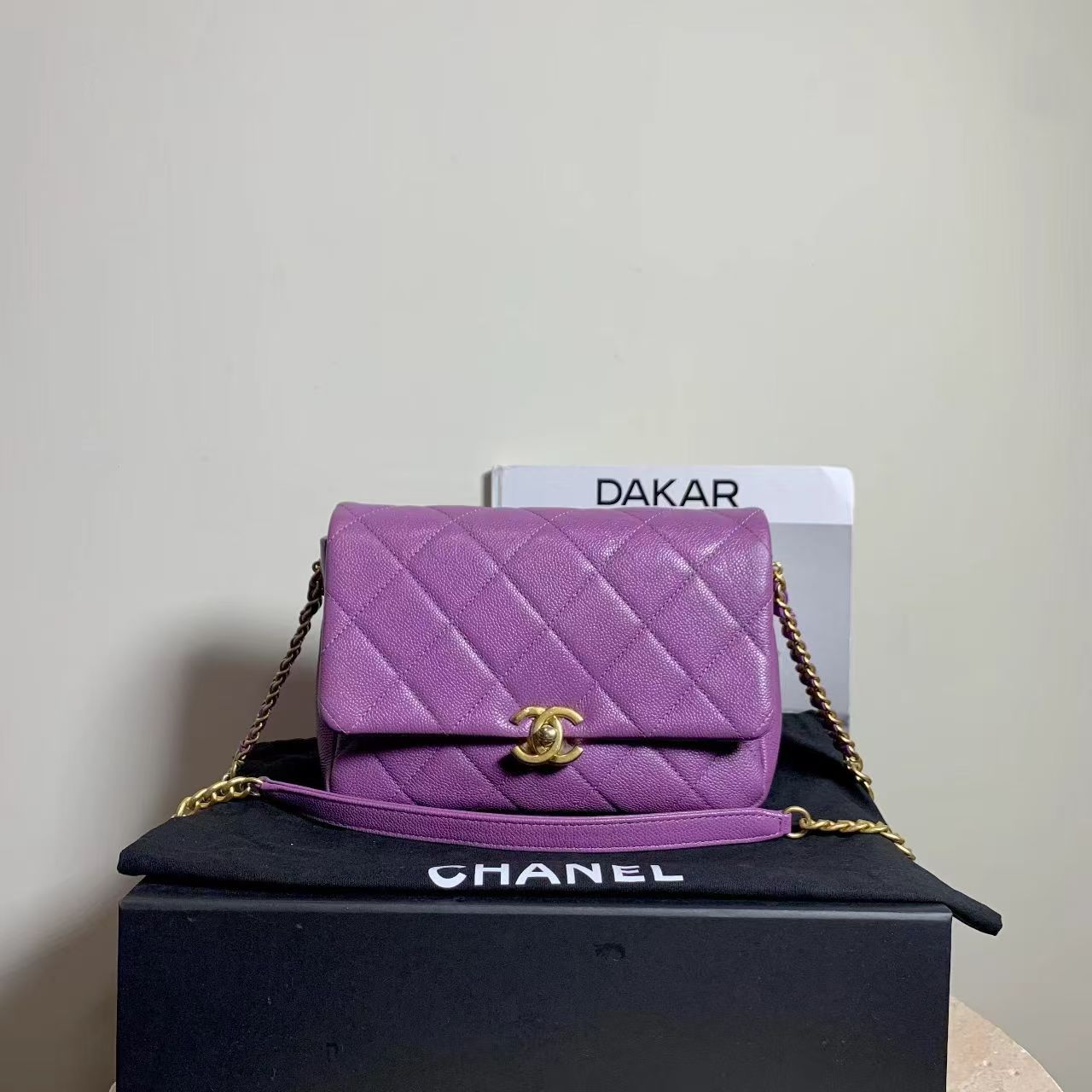 99新 Chanel/香奈儿 壹臻/22P 薰衣草紫口盖包/34156582
