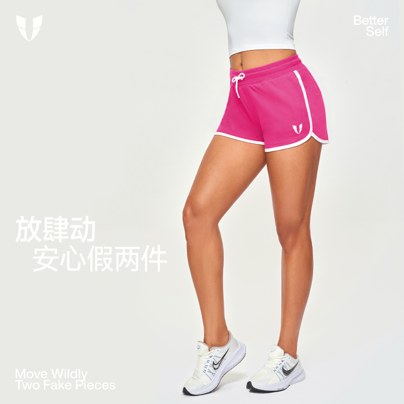 D运动短裤三分女外穿健身跑步紧身抽绳健身服夏女款F2412D598