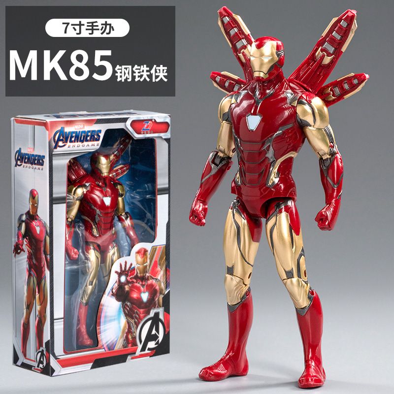 中动漫威钢铁侠MK85玩具美队复仇者联盟雷神蜘蛛侠模型摆件机器人