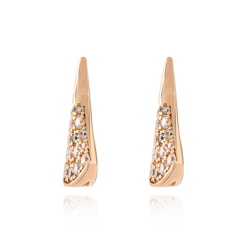 合金合成锆石耳饰 FXM/梓珊 简约小裙子镶嵌耳饰  ZH-A446