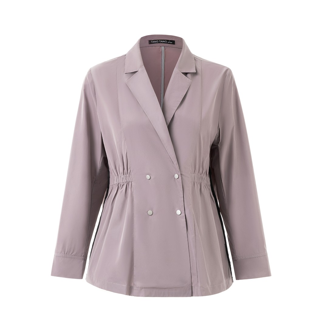 FL秋季新款时尚休闲净版翻领短款修身风衣短外套【2399】-