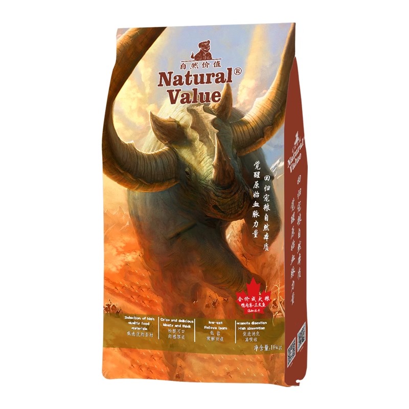 NATURAL VALUE全价成犬粮1.2kg/10kg 鸭肉梨+三文鱼