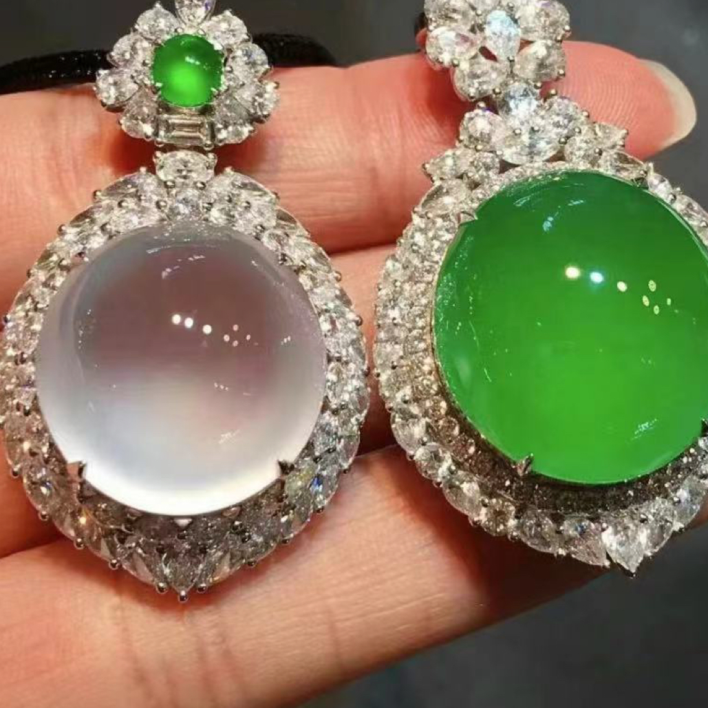 天然冰种翡翠大戒面（商用欣赏勿拍）