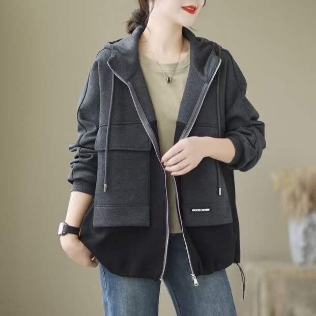 秋季大码运动连帽休闲宽松时尚春秋百搭