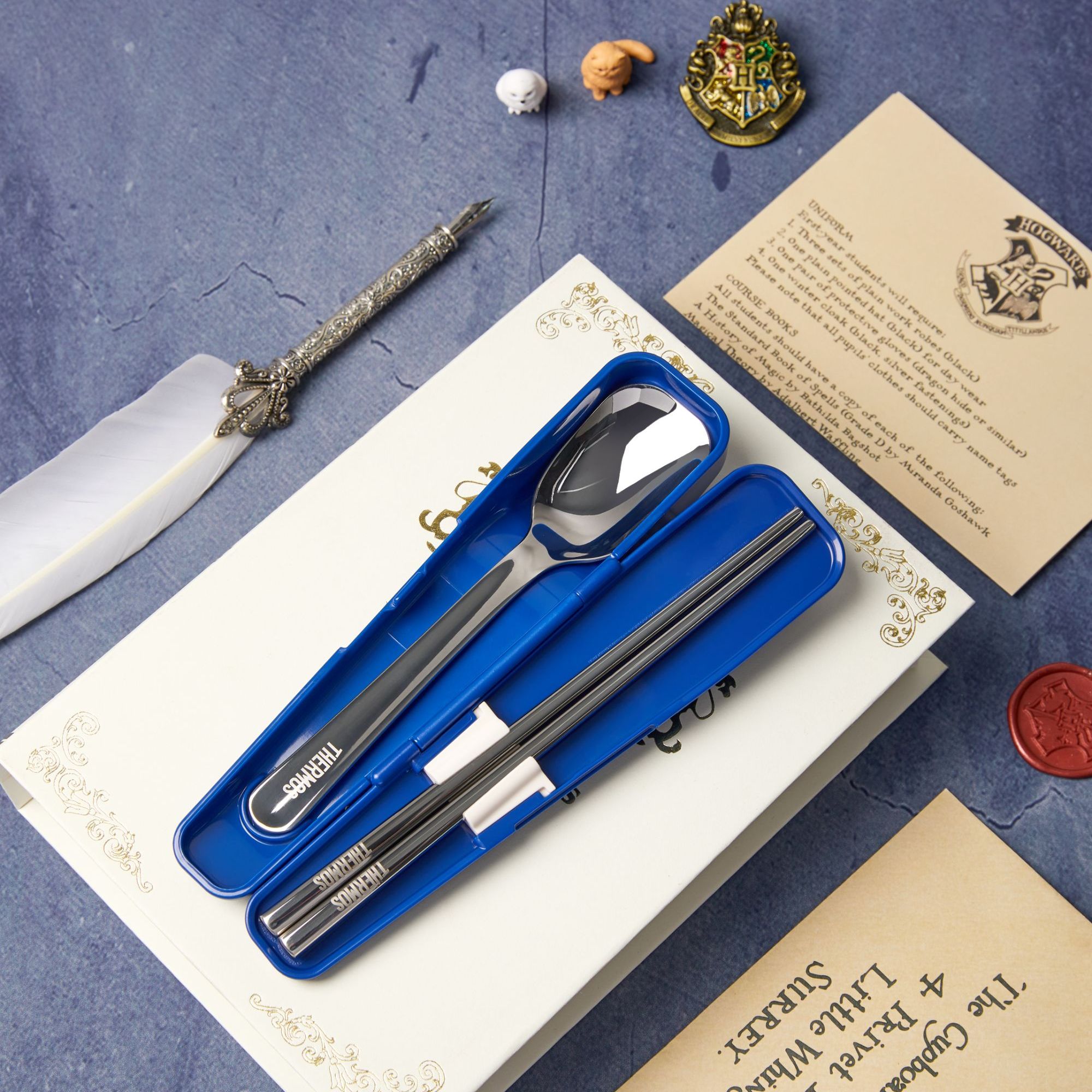 【A等品微瑕】膳魔师母婴哈利波特系列筷勺套组 CPE-001 BL(HP)可爱