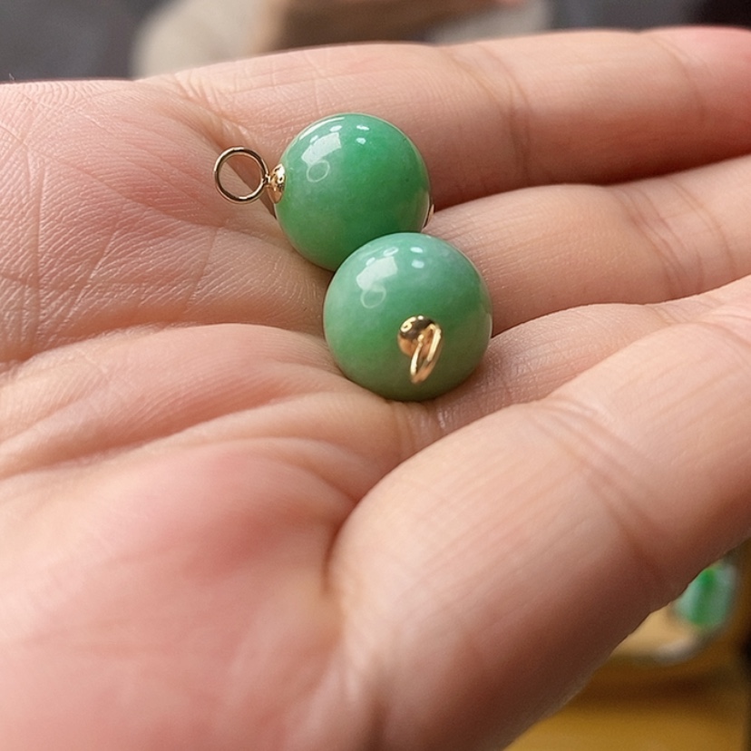 【闪购商品】翡翠耳饰18K金镶嵌