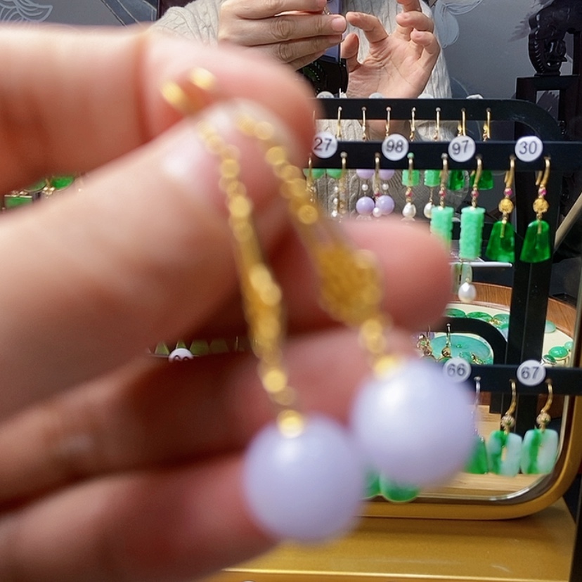 【闪购商品】翡翠耳饰银S925镶嵌
