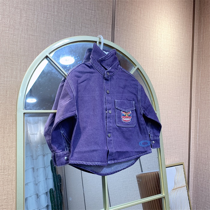 EL324   宝宝紫色单层牛仔外套