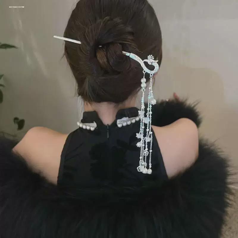 发簪新中式精致流苏古装簪子头饰古典旗袍凤凰气质新款汉服2024年