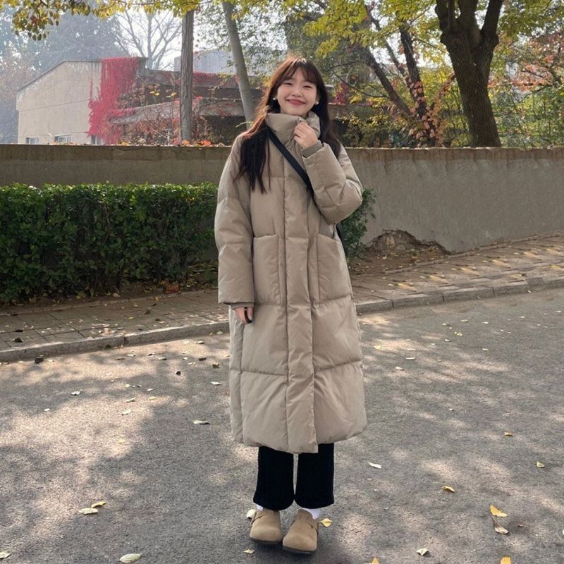 时尚2023羽绒服女冬季面包服中长款过膝韩版宽松加厚棉袄外套潮