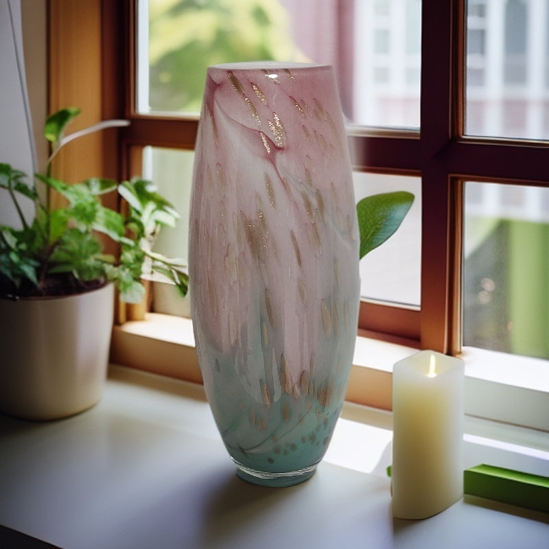 简约创意高级感玻璃花瓶摆件现代客厅样轻奢装饰品餐桌插花摆件