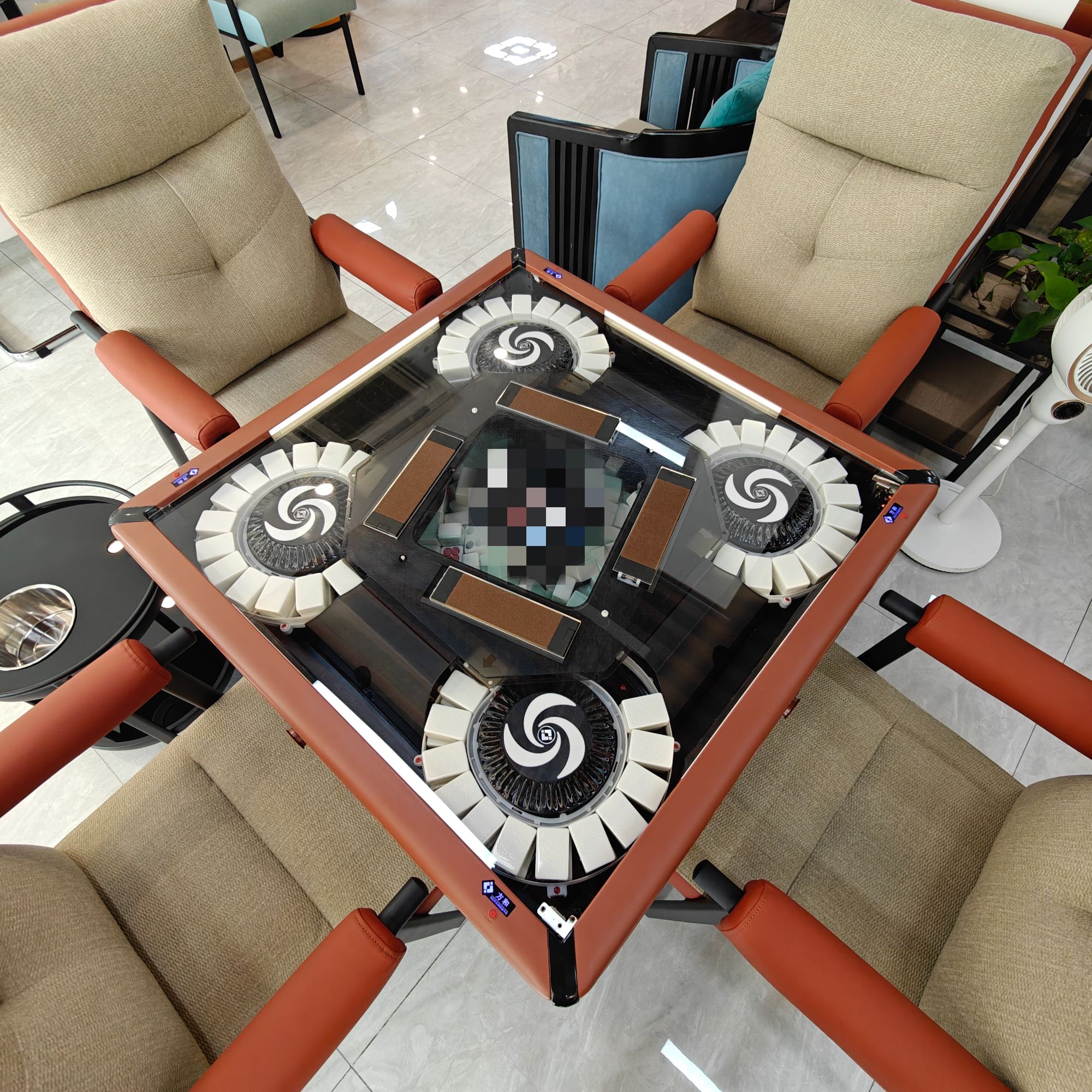 方和旋翼麻将机家用商用亚克力透明桌面精品旋翼式定制款