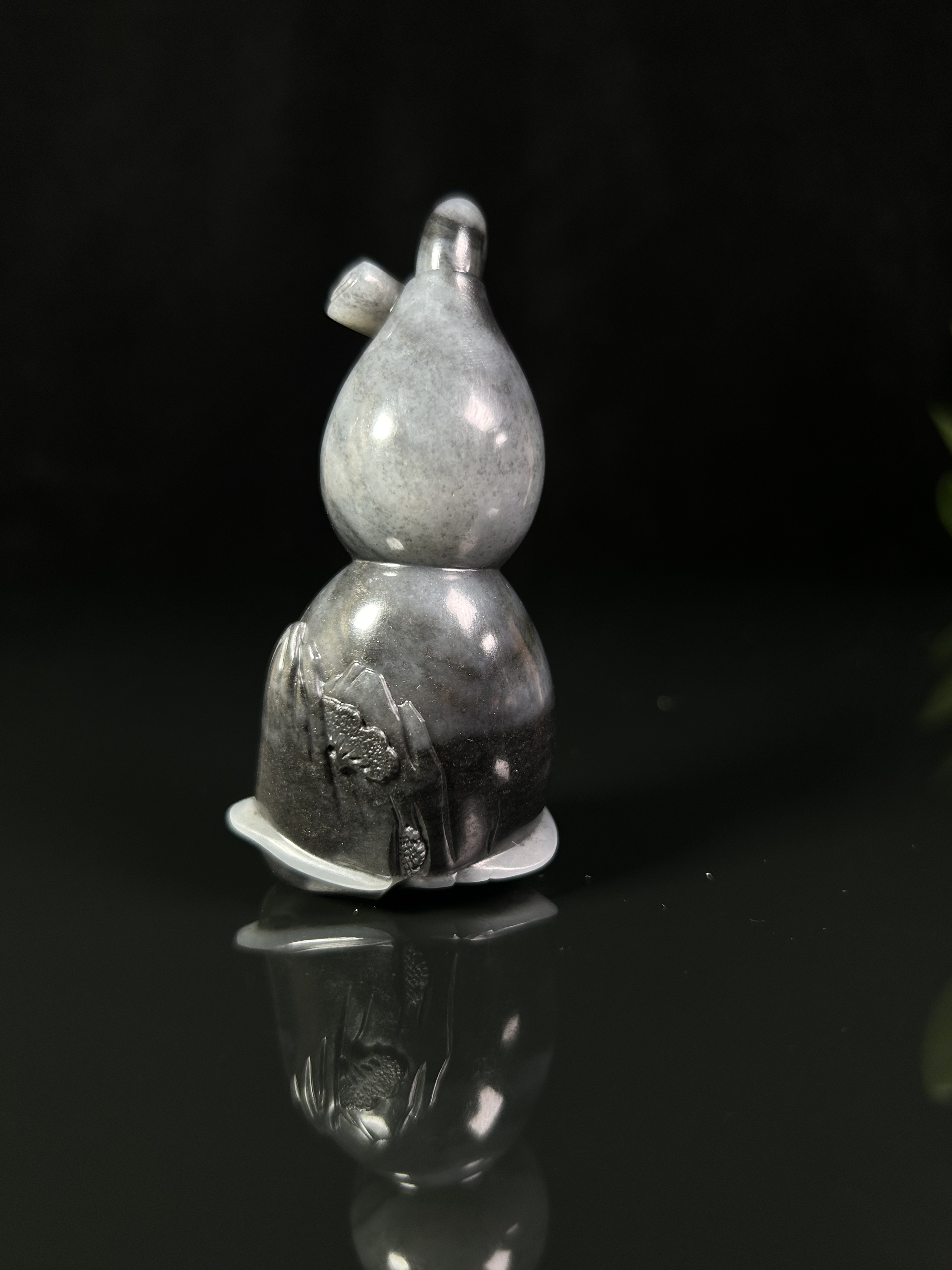 新疆和田玉青花 手把葫芦