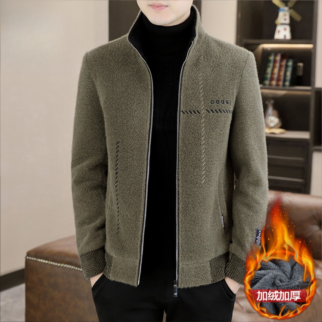 【小扬哥专属】新款外套男冬季保暖男士休闲韩版修身立领时尚休