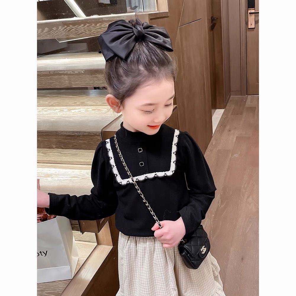 女童加绒打底衫秋冬一体绒儿童加厚T恤2023新款洋气上衣宝宝冬装