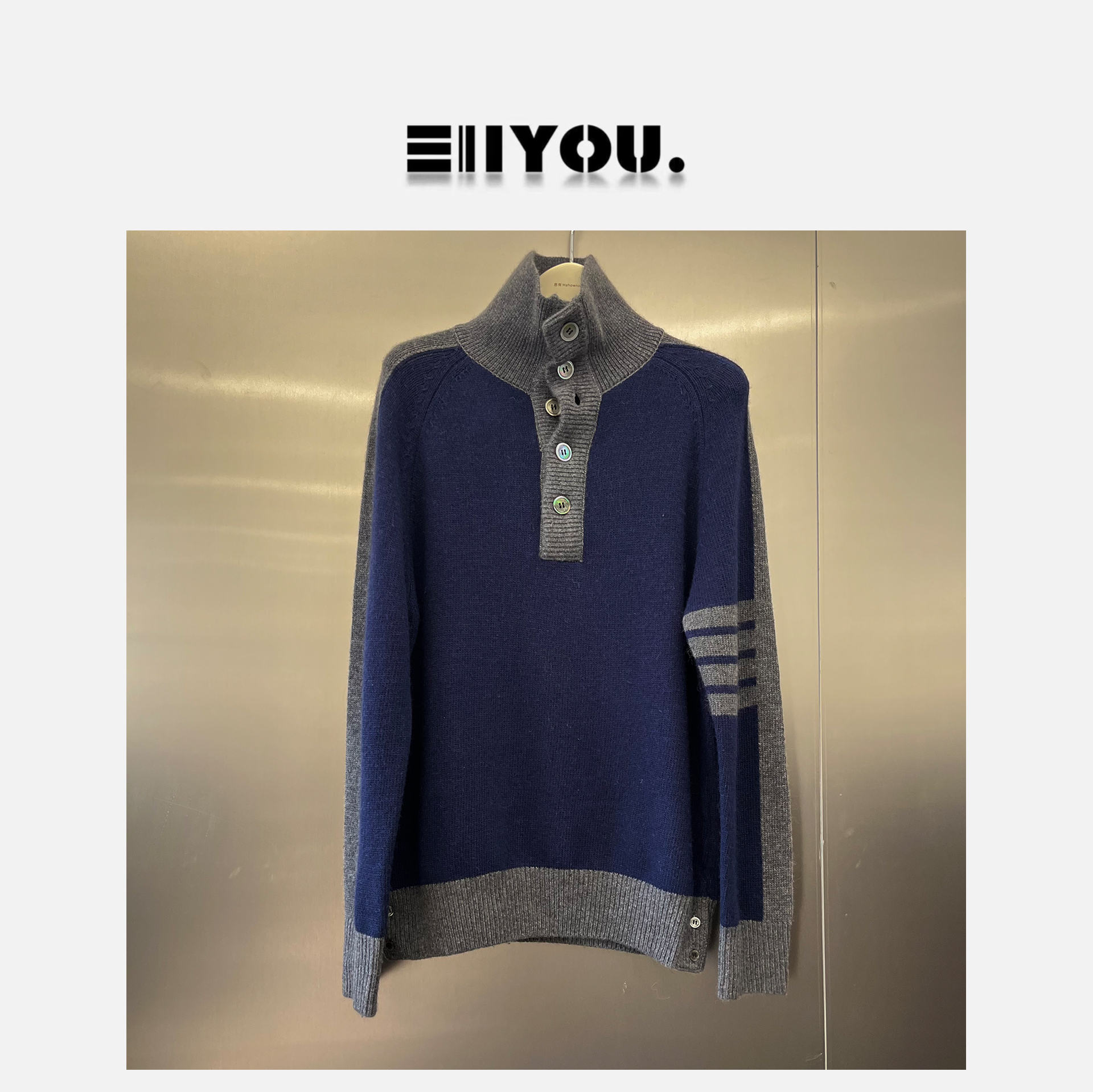 【ENYOU定制】藏蓝色四杠毛衣