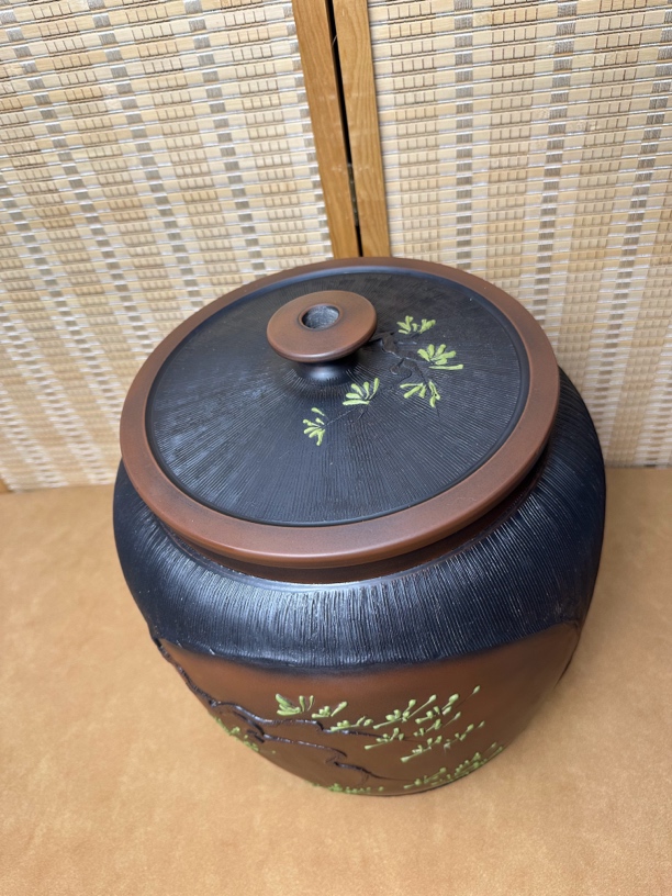 建水紫陶15升水缸茶叶罐装水密封罐