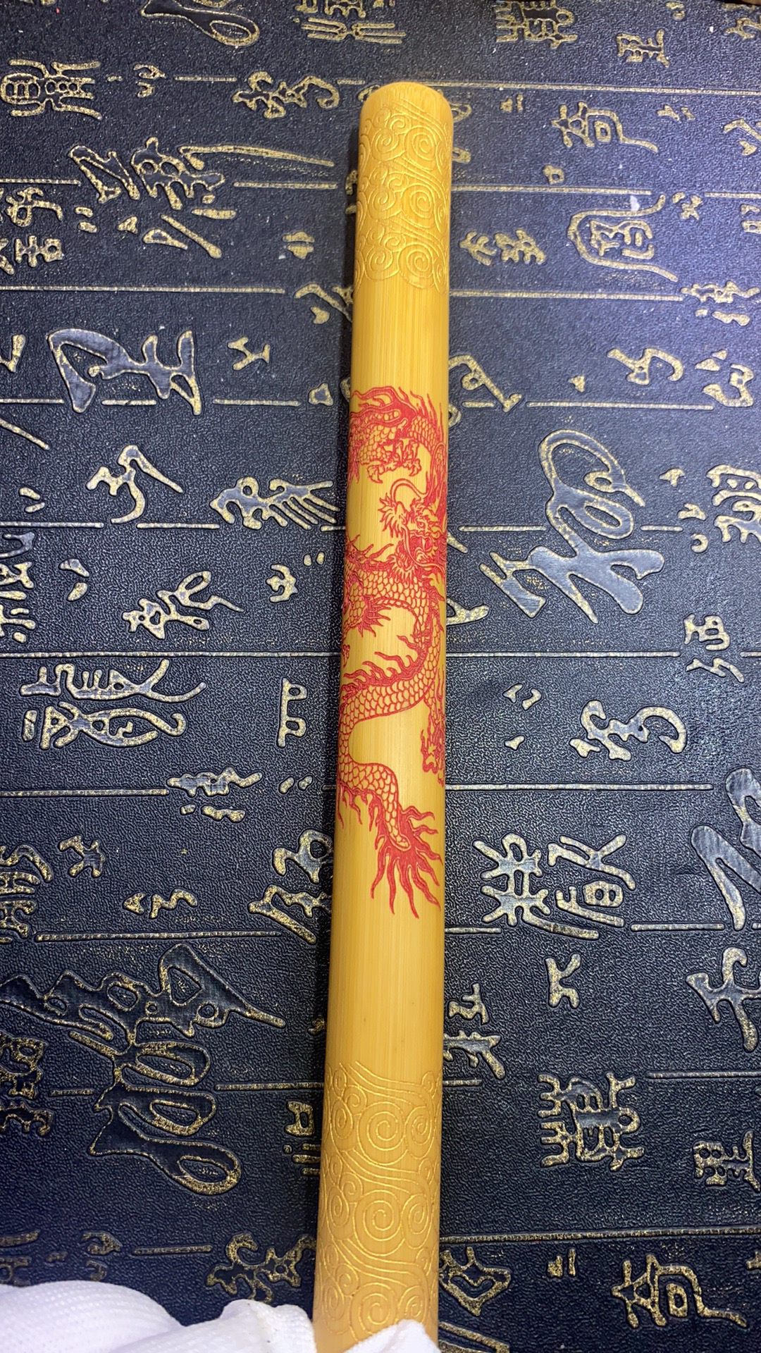 金箍棒龙柱实心竹手把件玉竹纯手工打磨雕刻把件文玩把件老料无节