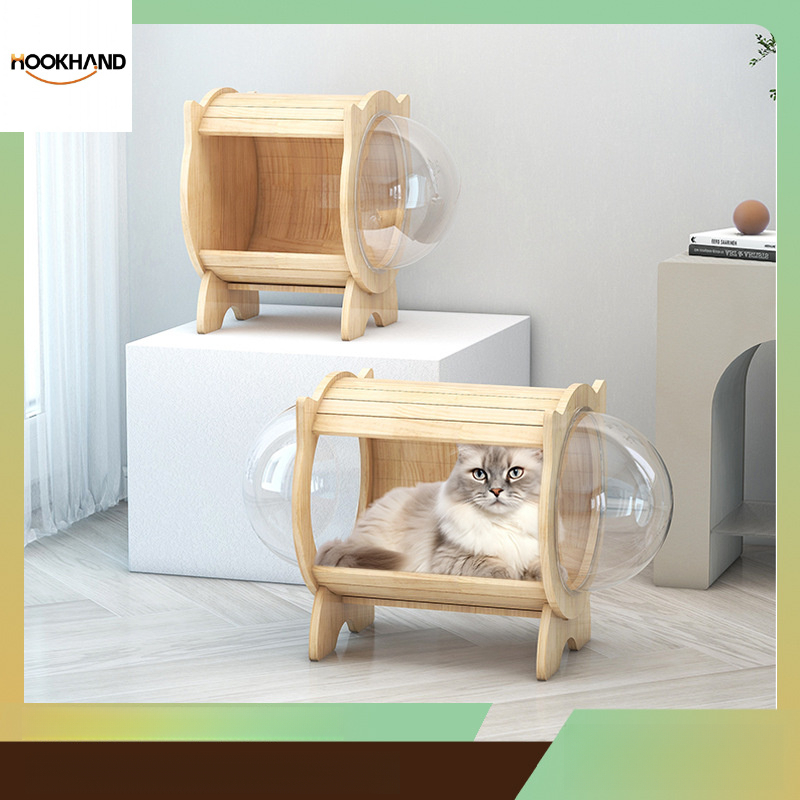 2024新款多功能猫屋实木猫房子剑麻猫抓垫太空舱猫窝猫抓板