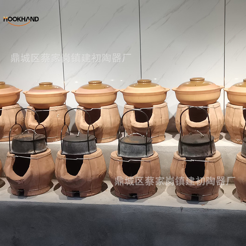 手工泥炉小柴火炉砂锅泥土灶农家乐煨鸡汤土炉子炭炉火锅