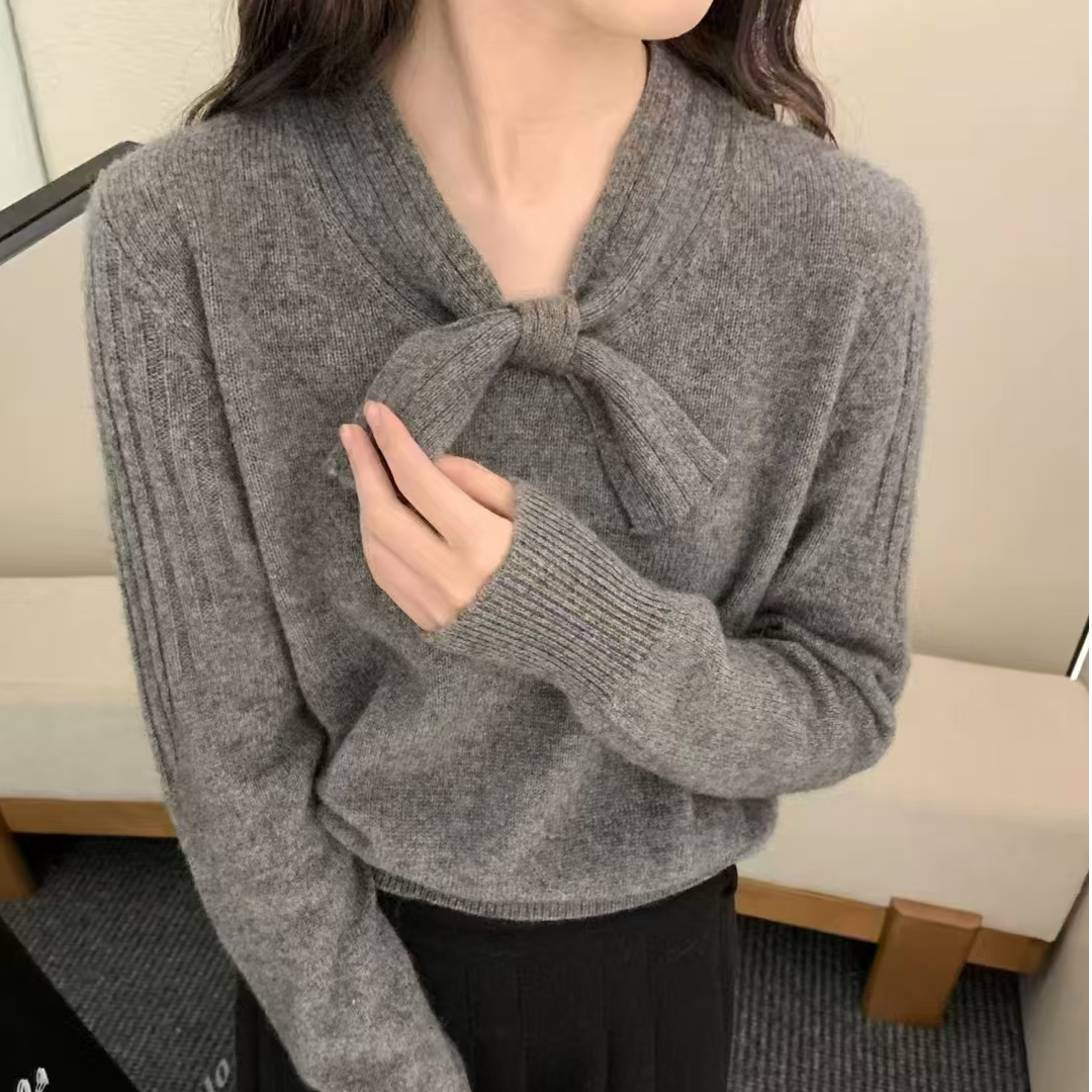 （7007）女款蝴蝶结毛衣