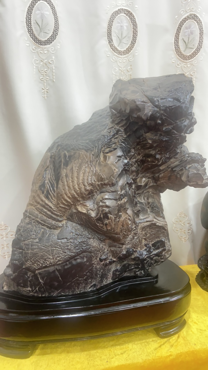 付米链接来宾卷纹石奇石家居摆件复古创意中式玄关精美