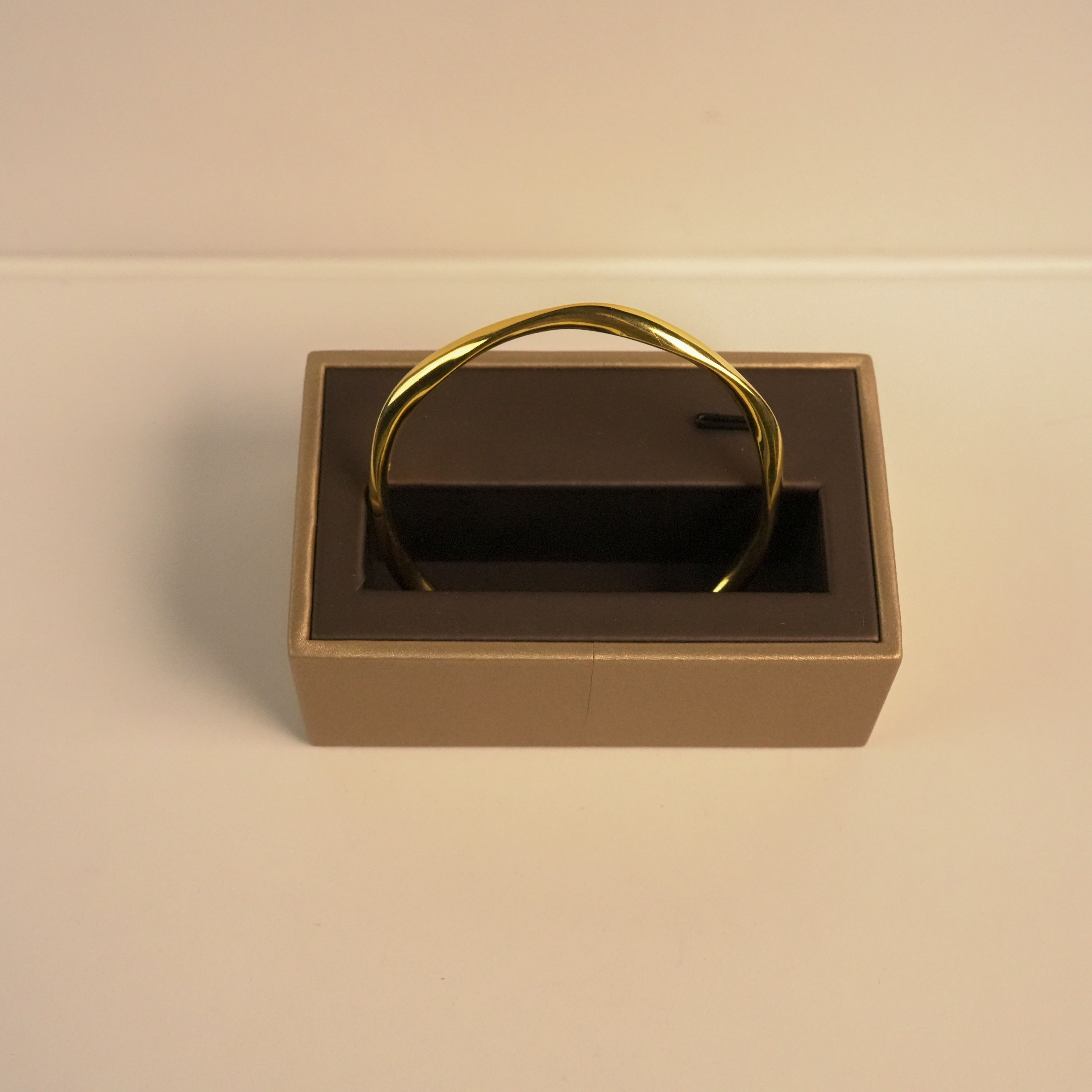 足银手镯 莫比乌斯手镯时尚窄版简约光面金色镯子气质素圈不掉色