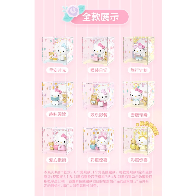 【猫猫拆盒】凯蒂猫甜心玩伴系列微盒潮玩摆件