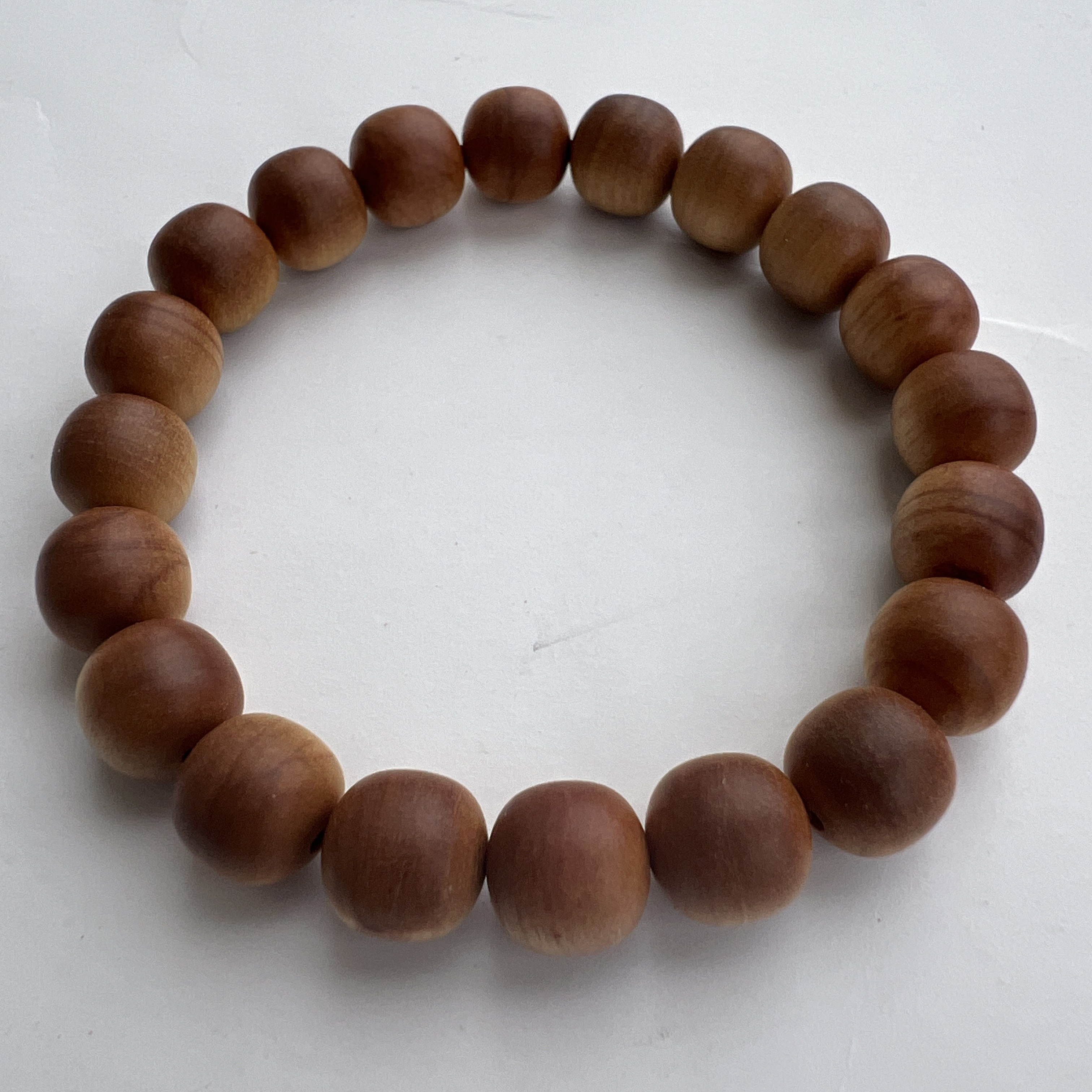 印度迈索尔老山檀香老料9×9/20颗横纹老型珠单圈款成品手串