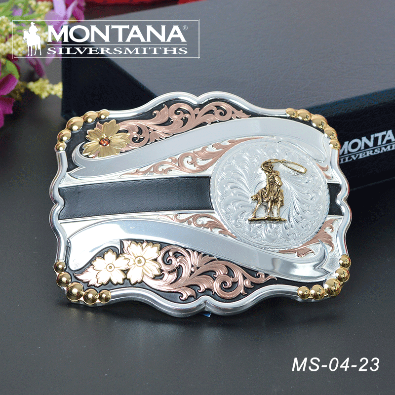  【新】进口Montana美国西部牛仔腰带巴扣皮带腰带巴扣西部巨人马