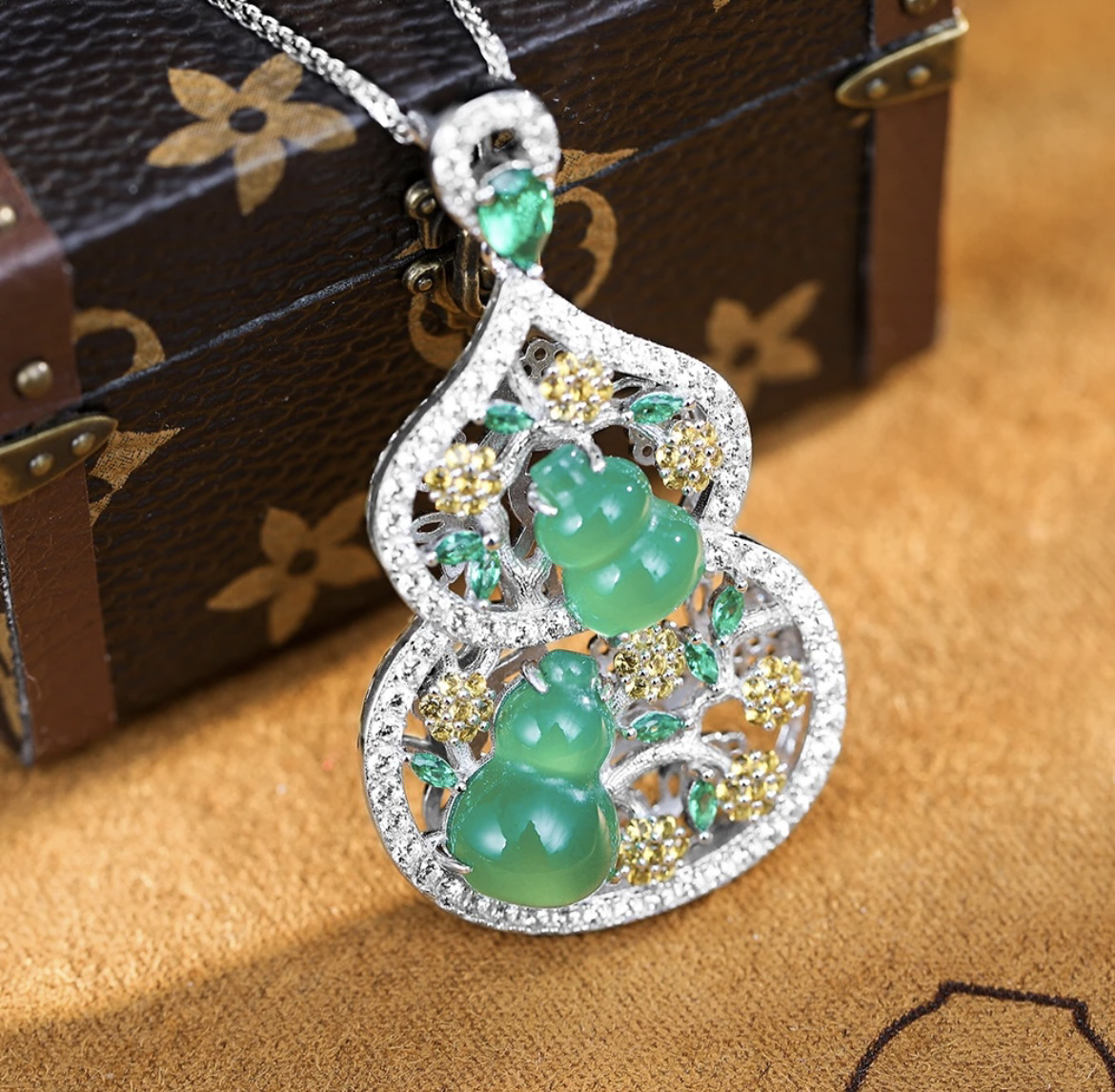 合金锆石项链 925银合成锆石项链