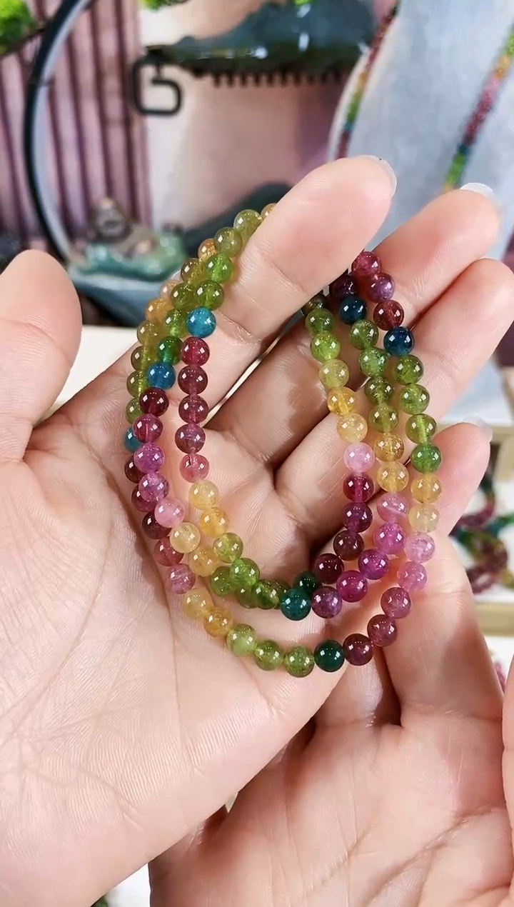 【闪购商品】碧玺手串未镶嵌G2053  三圈多样性发1