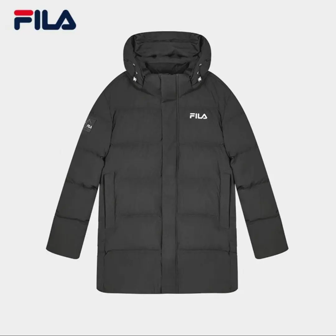 Fila/斐乐男子高端经典时尚中长款冬季连帽保暖羽绒服F51M349904A
