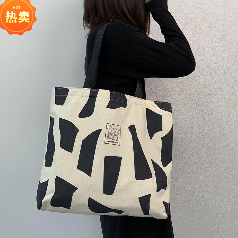 XDY9包包女ins森系百搭学生上课包帆布包女小众设计感大容量单肩